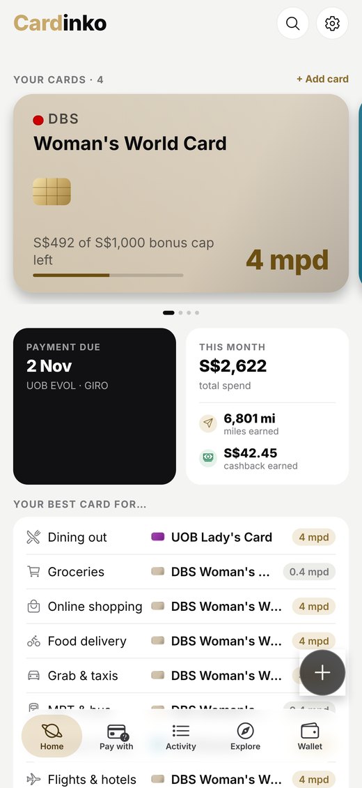 Cardinko app: At a glance