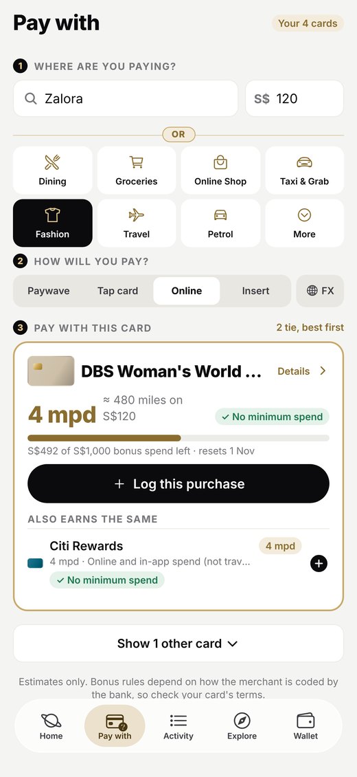 Cardinko app: Which card?
